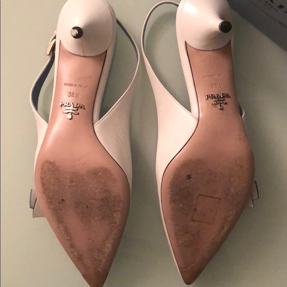 Prada kitten heel leather slingback pumps - Picture 6 of 6